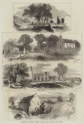 Bocetos de la Aldea Desierta de Goldsmith, Lishoy o Auburn, cerca de Athlone